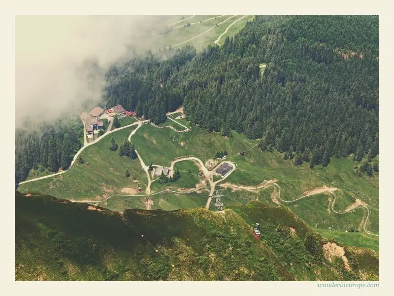 Top view of the Summer Toboggan Run in Mount Pilatus, Lucerne, Switzerland