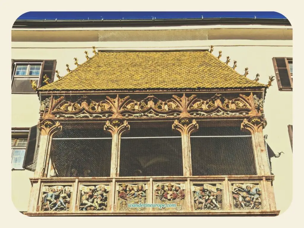 2nd Floor Balustrade of the Golden Roof in Innsbruck, Austria
