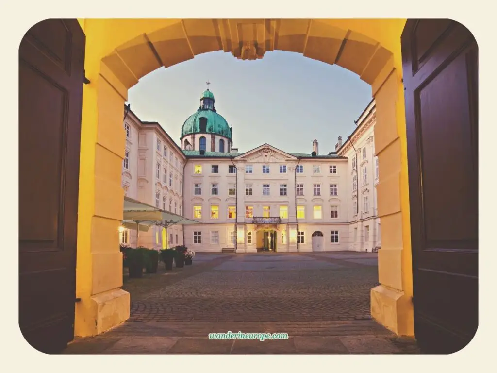 The courtyard of the Imperial Palace (Hofburg) in Innsbruck, Austria