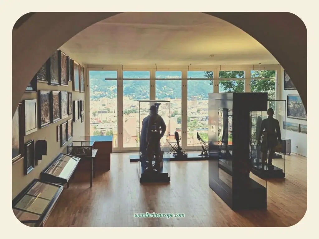 Exhibits inside the Museum of Imperial Infantry in Tirol Panorama Museum, Innsbruck, Austria