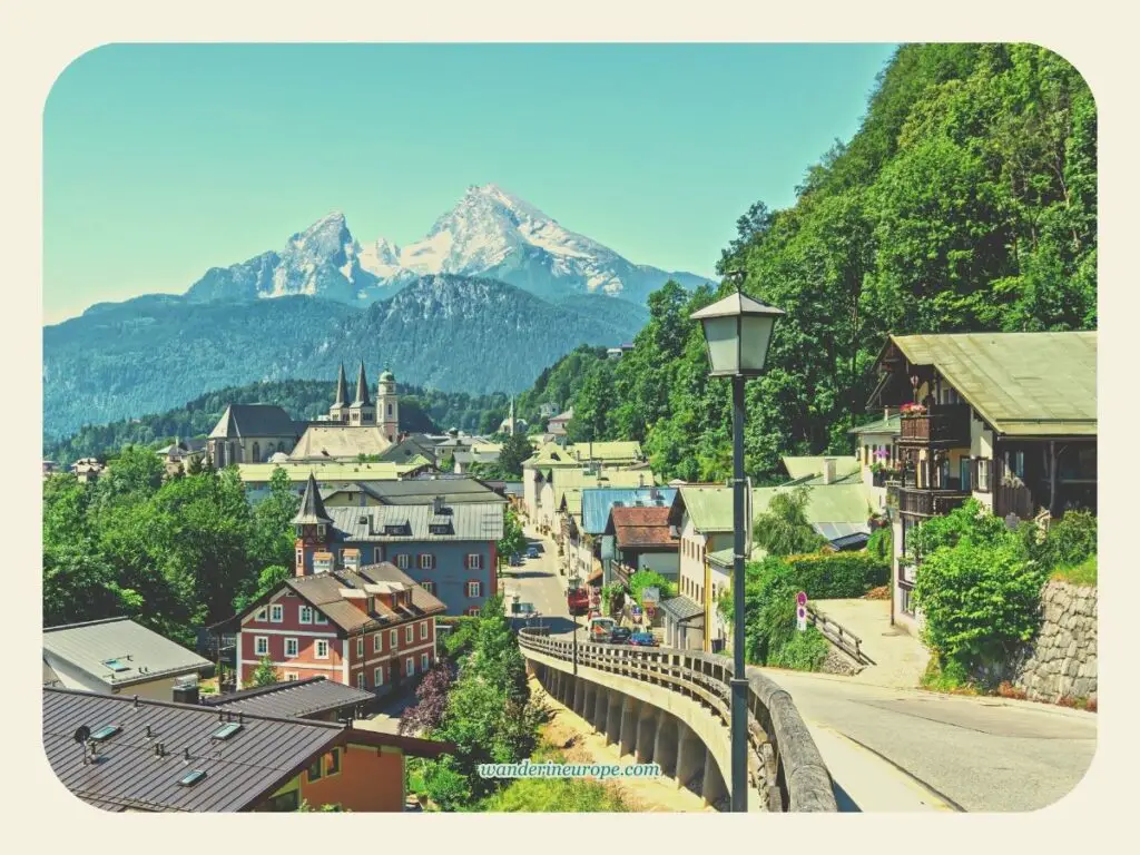 Berchtesgaden scenic town center, a day trip from Salzburg, in Bavaria, Germany