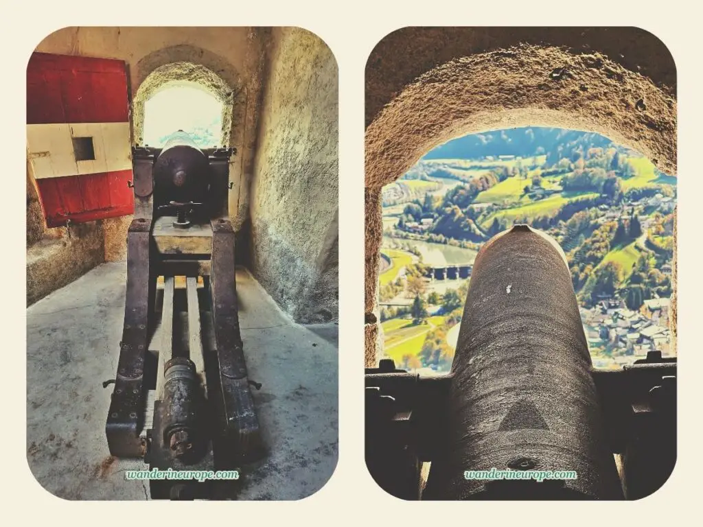 Imagine you’re in the middle ages, preparing for the fortress’ defense with the cannons, Hohenwerfen Fortress, Werfen, Salzburg, Austria