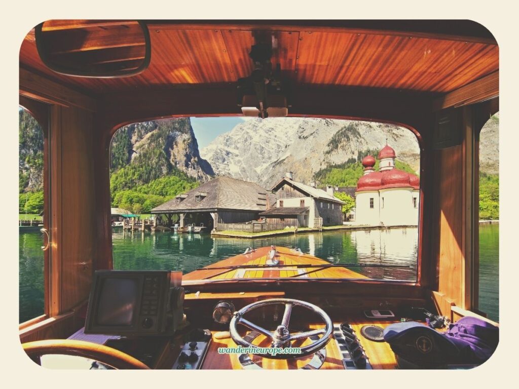 Inside the boat in Konigssee, Berchtesgaden, Bavaria, Germany, a day trip from Salzburg