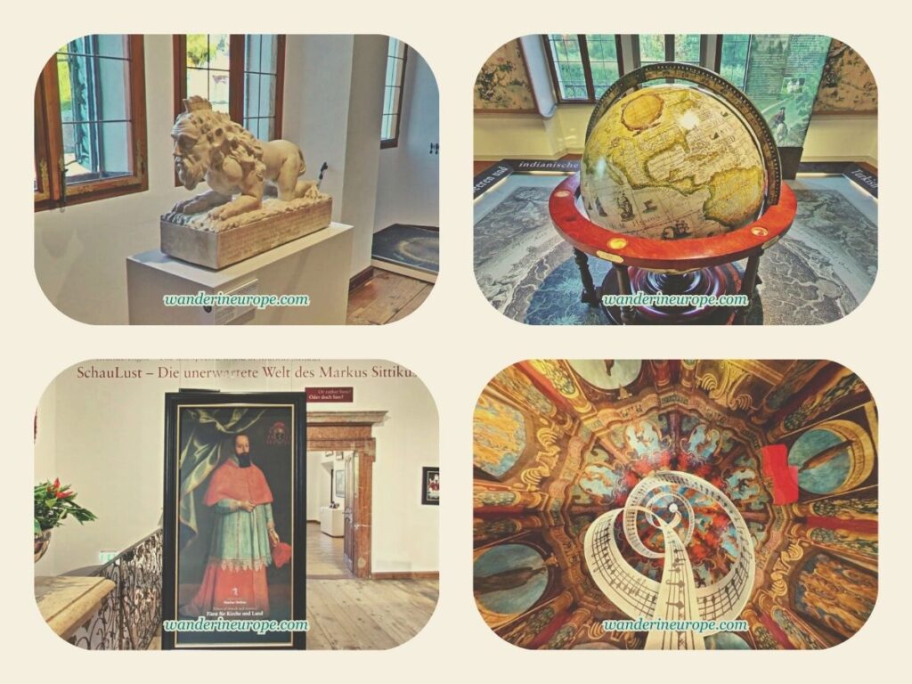 Some of the exhibitions inside Hellbrunn Palace in Salzburg, Austria