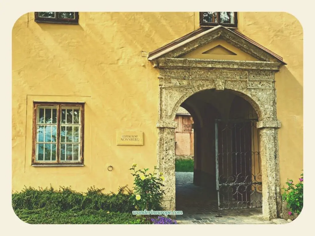 The entrance and the Sound of Music's filming location in Nonnberg Abbey, Salzburg, Austria