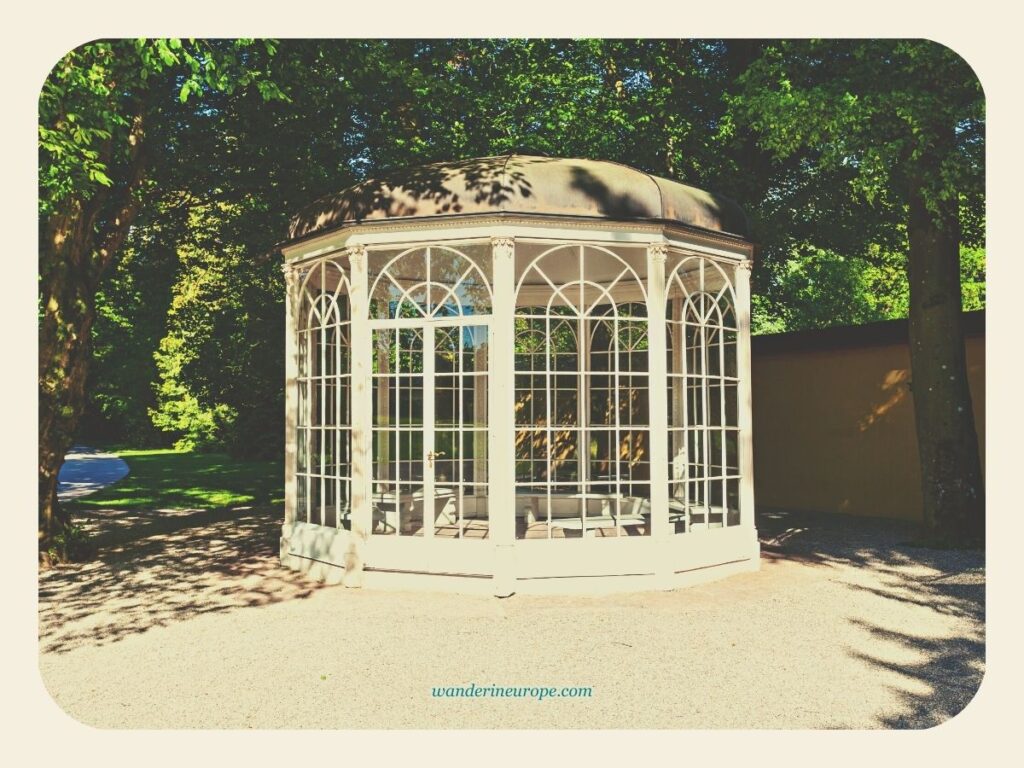 The gazebo of The Sound of Music in Hellbrunn Palace in Salzburg, Austria