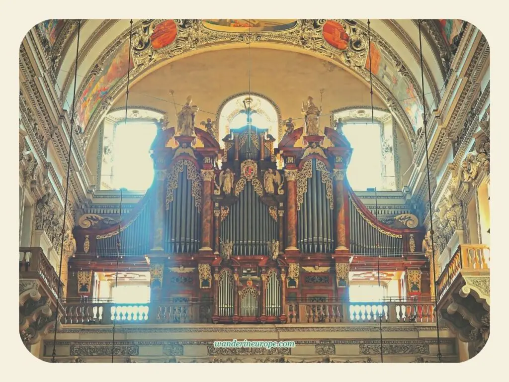 The grand organ of Salzburg Cathedral, Salzburg, Austria