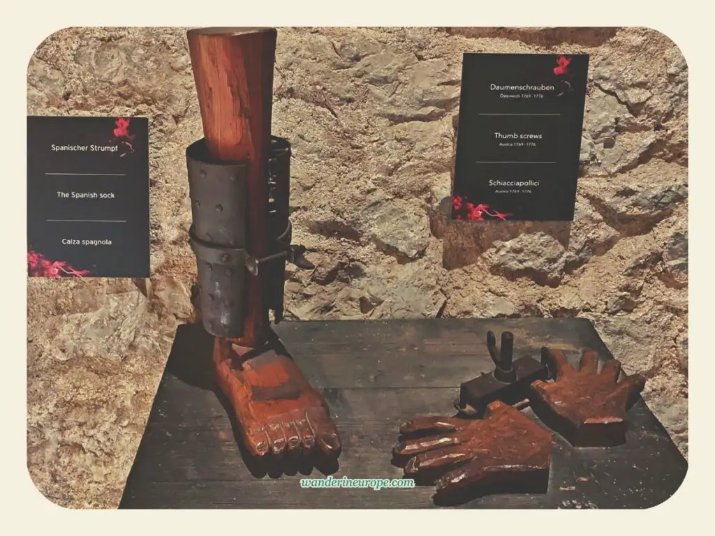 Witch interrogation equipment in Hohenwerfen Fortress, Werfen, Salzburg, Austria