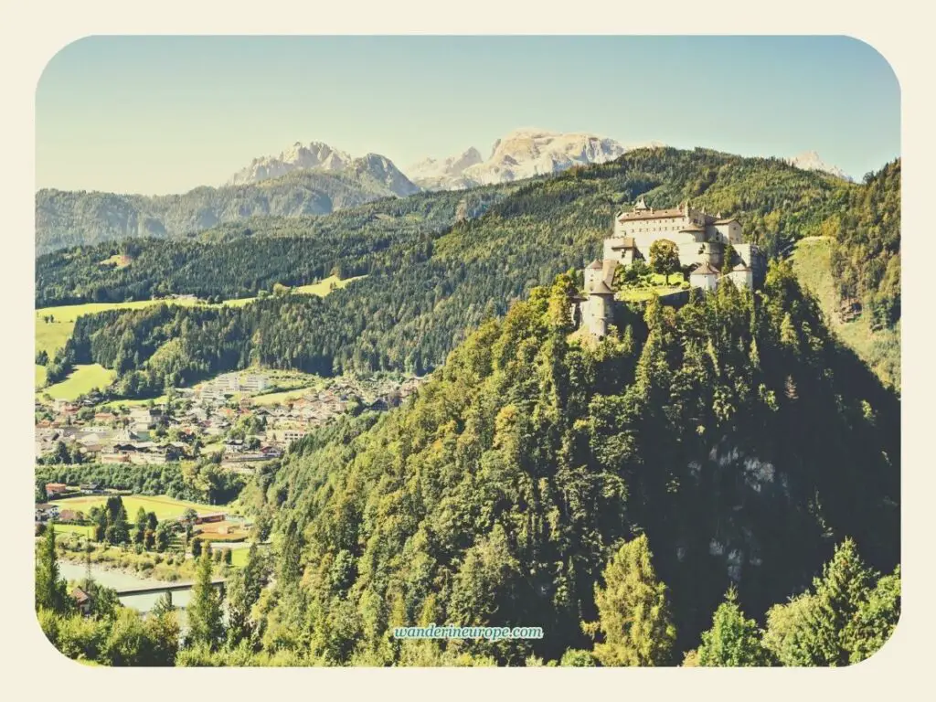 Hohenwerfen Fortress overlooking Salzach Valley, a day trip from Salzburg, Austria