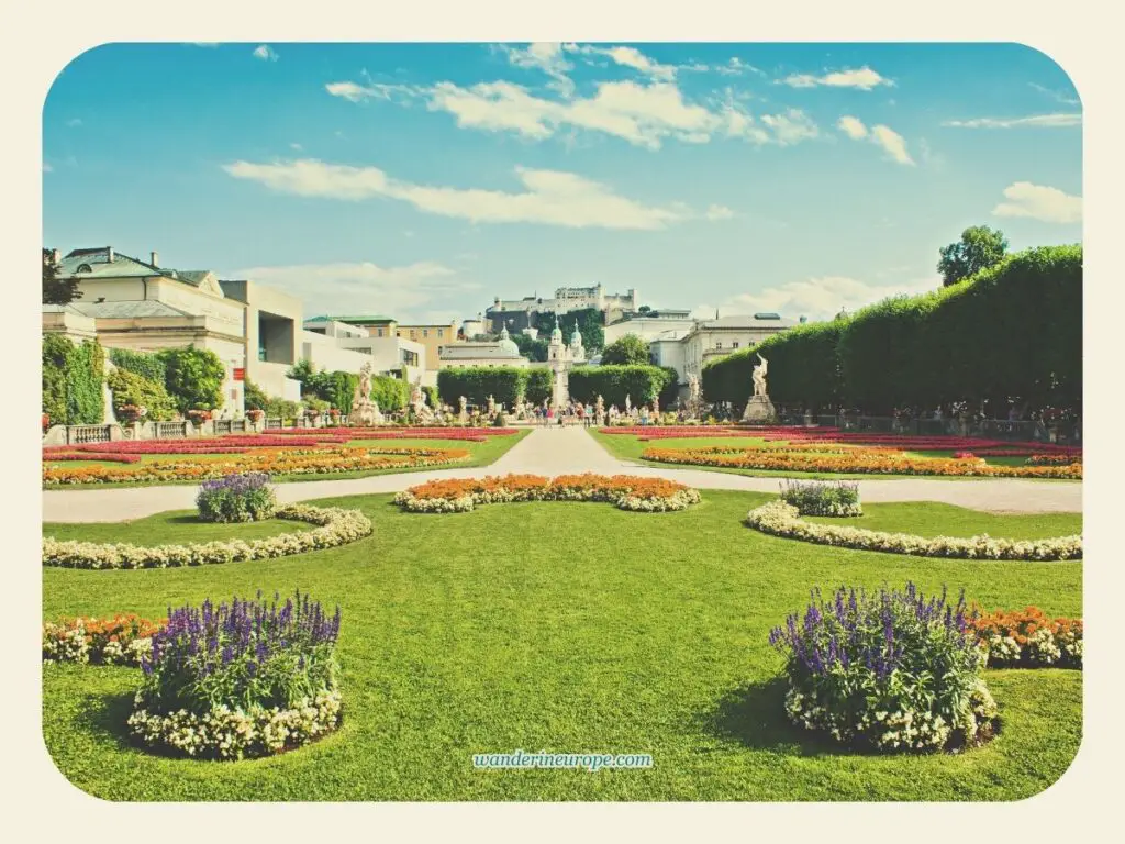 Mirabell garden, one of the most beautiful places in Salzburg, Austria
