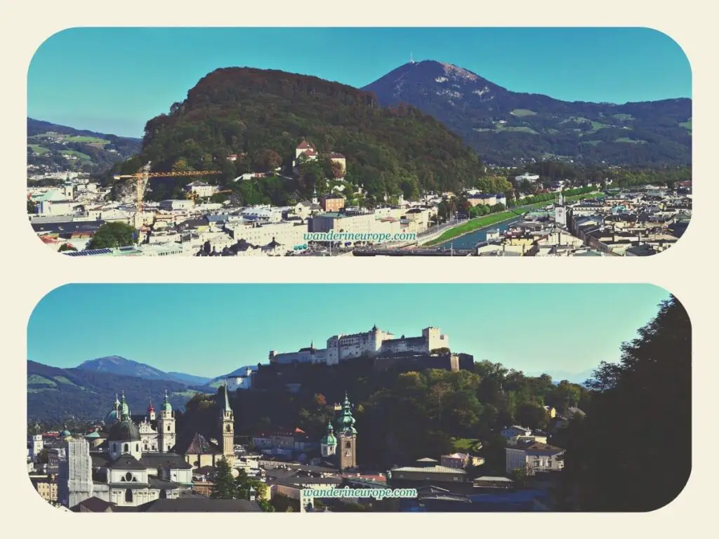 Panorama of Old Town from Monchsberg, Salzburg, Austria