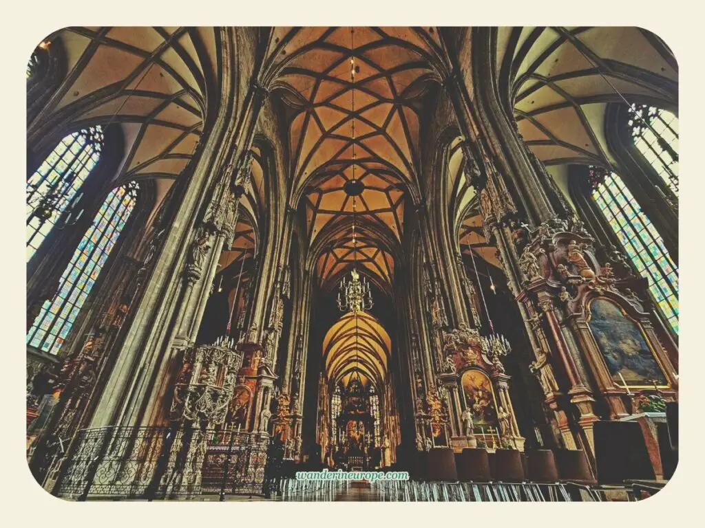 Breathtaking nave of Saint Stephen’s Cathedral, Vienna, Austria