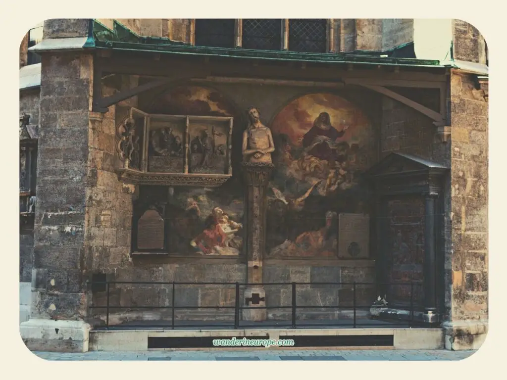 Little gems, religious reliefs and murals at the back of Saint Stephen’s Cathedral, Vienna, Austria