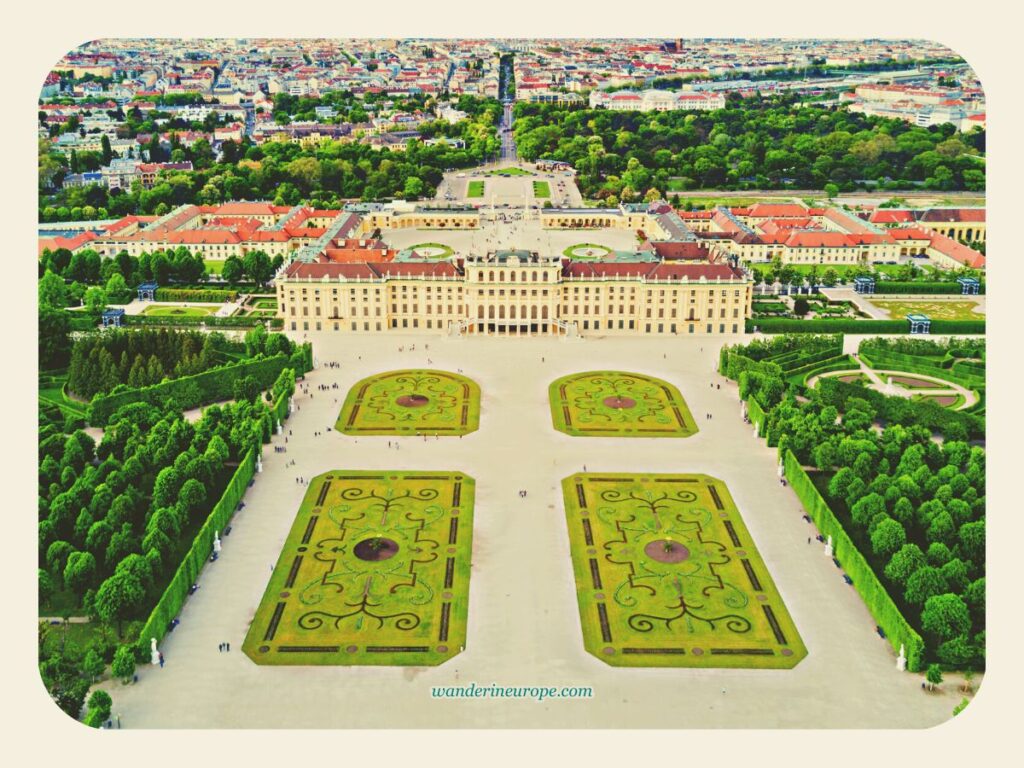 Schönbrunn Palace and its great parterre, Vienna, Austria