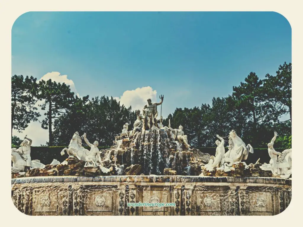 The Neptune Fountain at the southern end of Schönbrunn Palace’s great parterre, Vienna, Austria