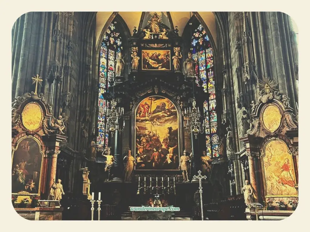 The high altar of Saint Stephen’s Cathedral, Vienna, Austria