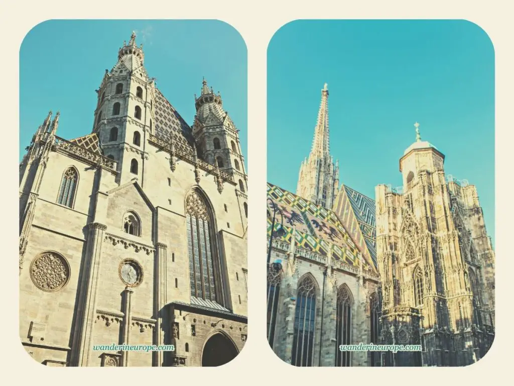The northern section the facade of Saint Stephen’s Cathedral and its north tower, Vienna, Austria