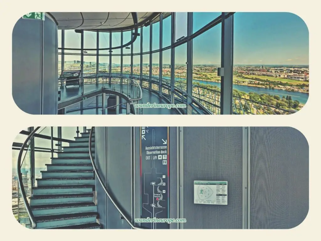View from the observation deck of Danube Tower, Vienna, Austria