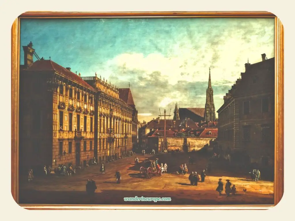 A painting of Old Town Vienna inside Kunsthistorisches Museum, Vienna, Austria