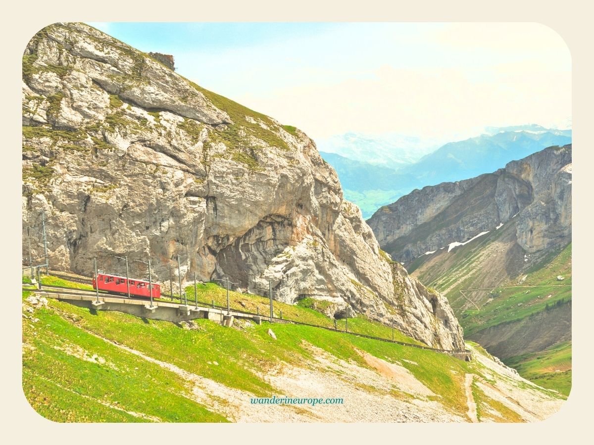 Alpnachstad and Pilatus Railway in Mount Pilatus, Lucerne, Switzerland