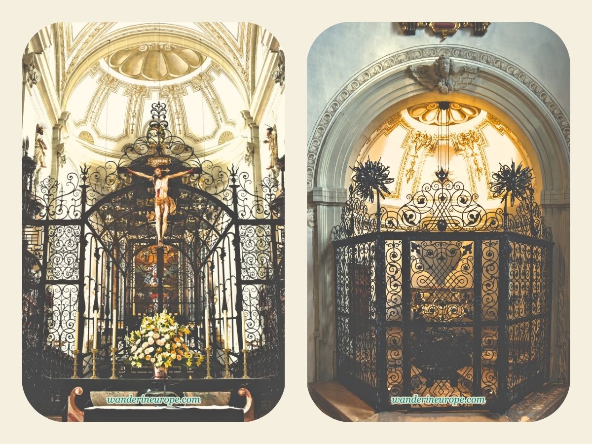 Beautiful wrought iron gates inside the Church of St. Leodegar in Lucerne, Switzerland