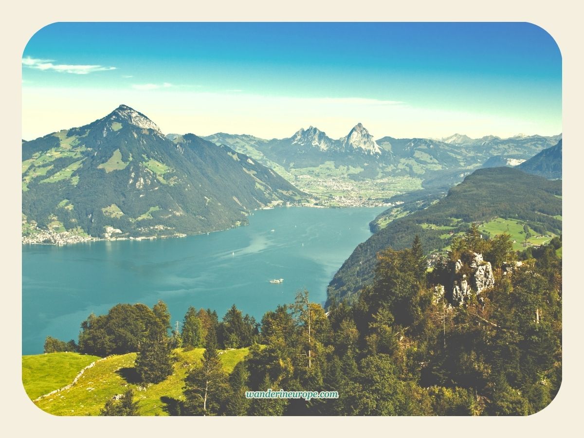 Bird’s eye view of Lake Lucerne, Switzerland