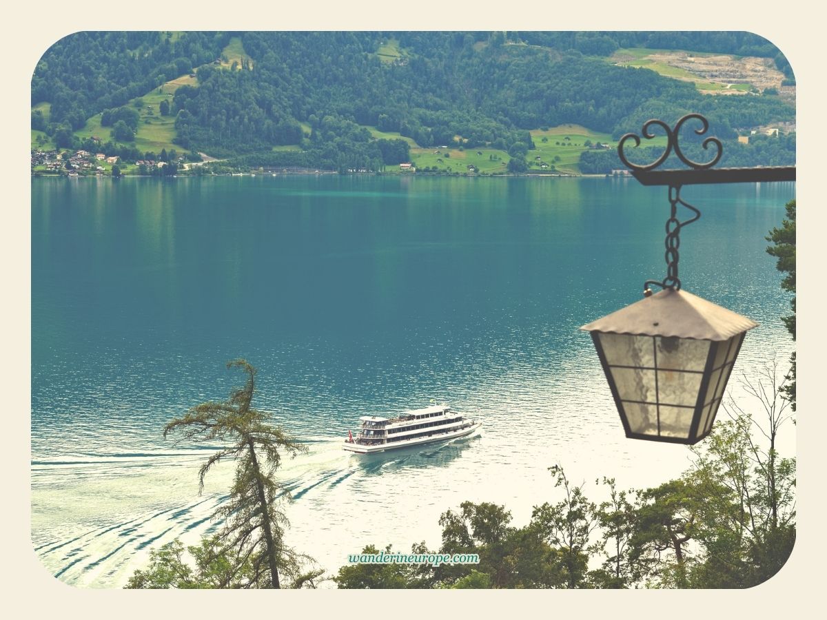 Boat cruising in Lake Thun, Switzerland