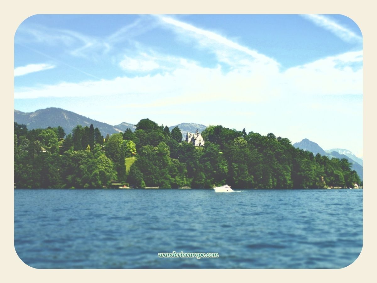 Castles overlooking Lake Lucerne, Switzerland