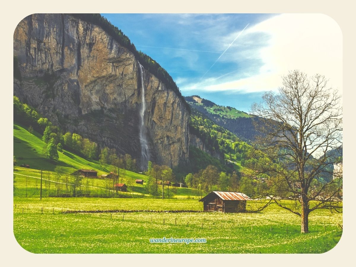 Chalets and barns in Lauterbrunnen Valley, Switzerland