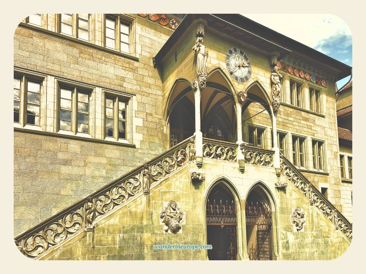 Facade of Bern Rathaus or City Hall in Bern, Switzerland