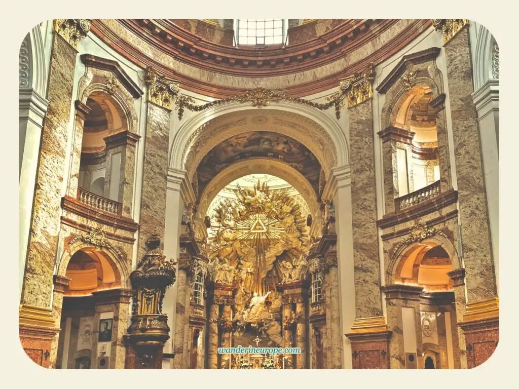 Facing the high altar of Karlskirche under the dome, Vienna, Austria