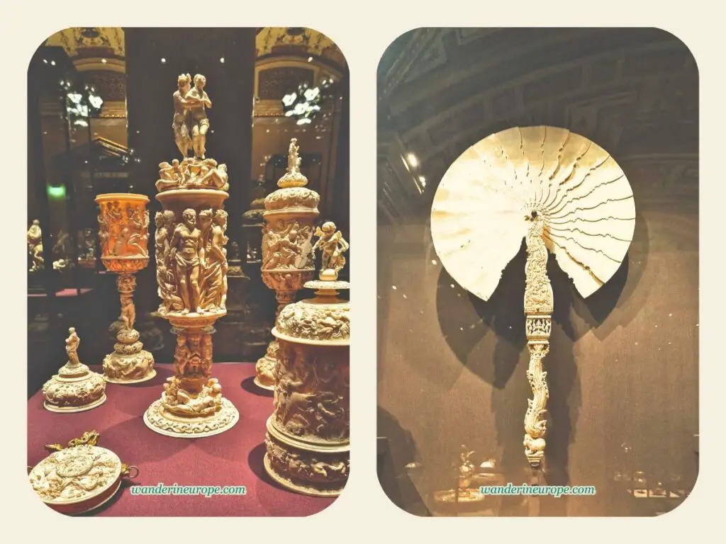 Intricate tablewares and fan, Kunsthistorisches Museum, Vienna, Austria