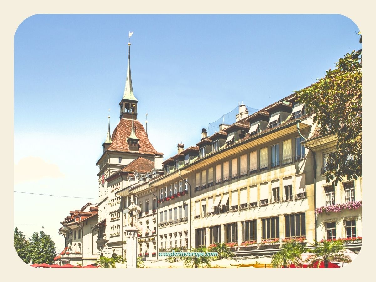 Kafigturm seen from Bärenplatz in Bern, Switzerland