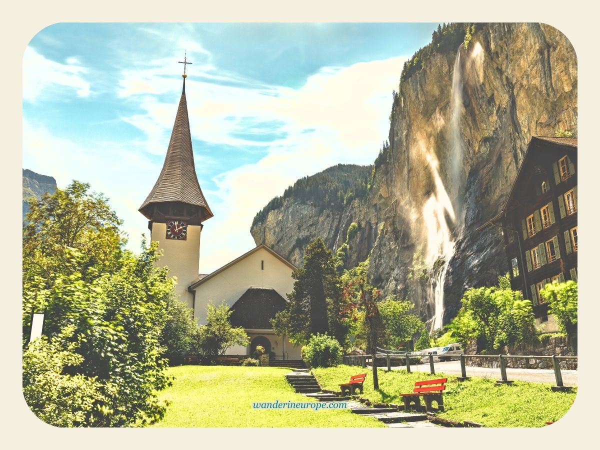 Kirche Lauterbrunnen in Lauterbrunnen Village, Switzerland