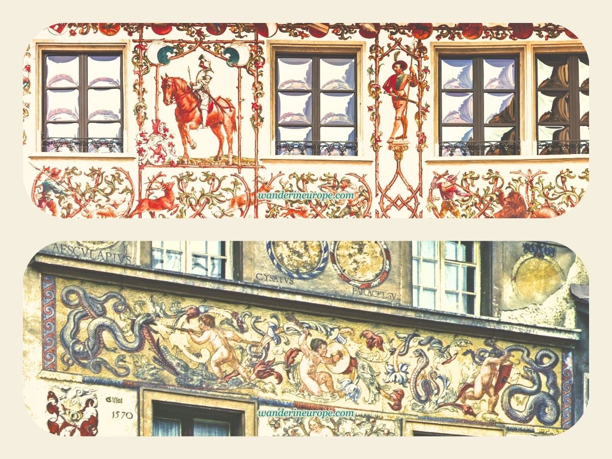 Murals in the Old Town Lucerne, Switzerland