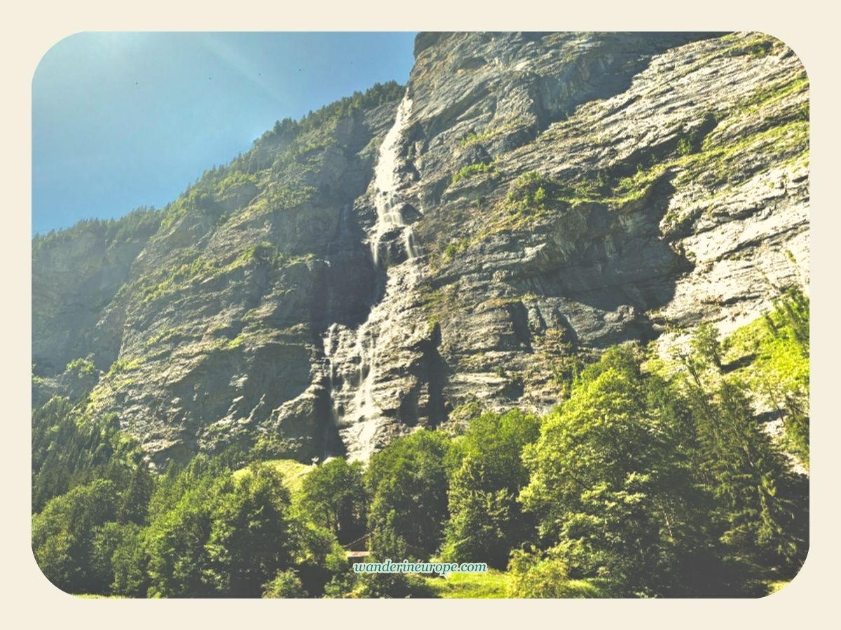 Murrenbach Falls in Lauterbrunnen Valley, Switzerland
