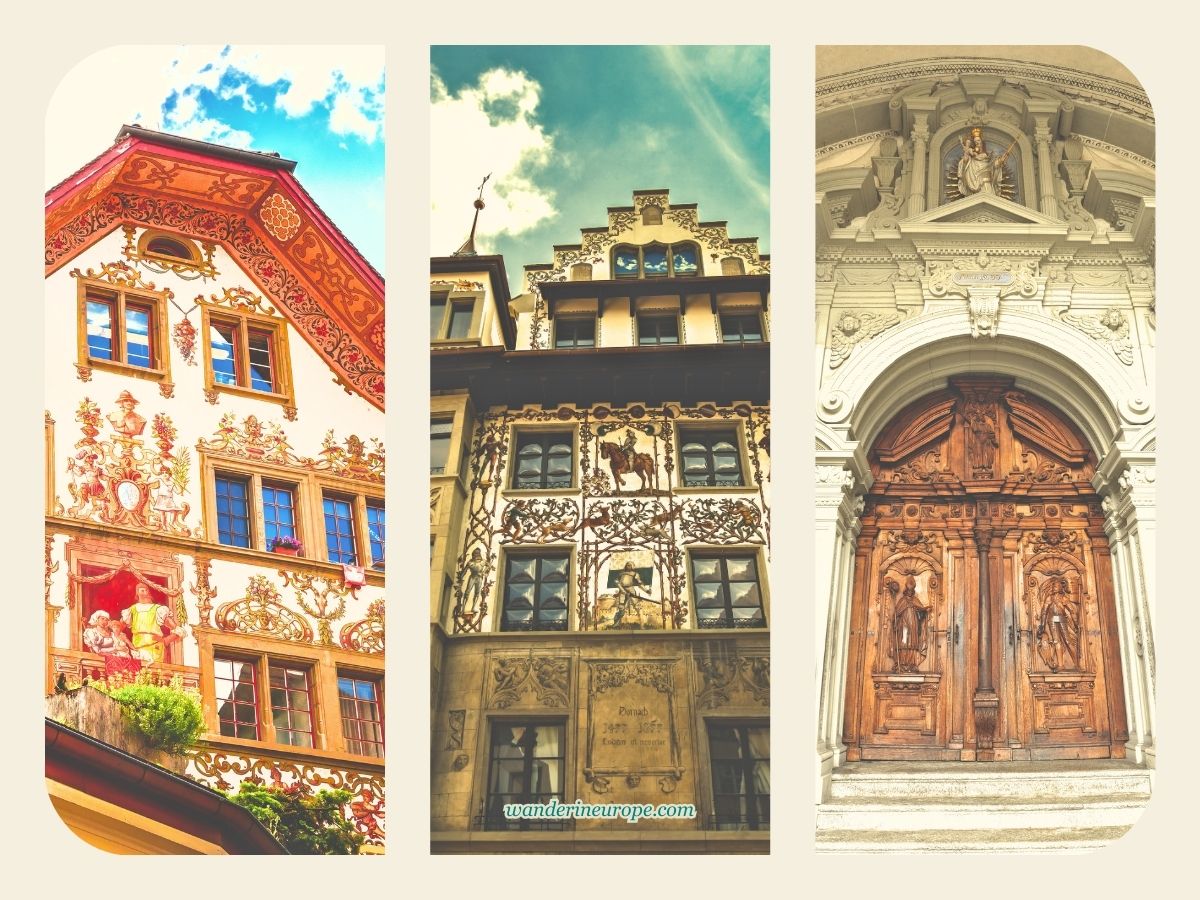 Old Town artworks - Summary of Day 1 of 2-day Itinerary For Lucerne, Switzerland