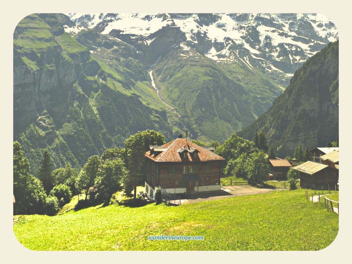 One of the most idyllic and scenic view in Gimmelwald, Switzerland