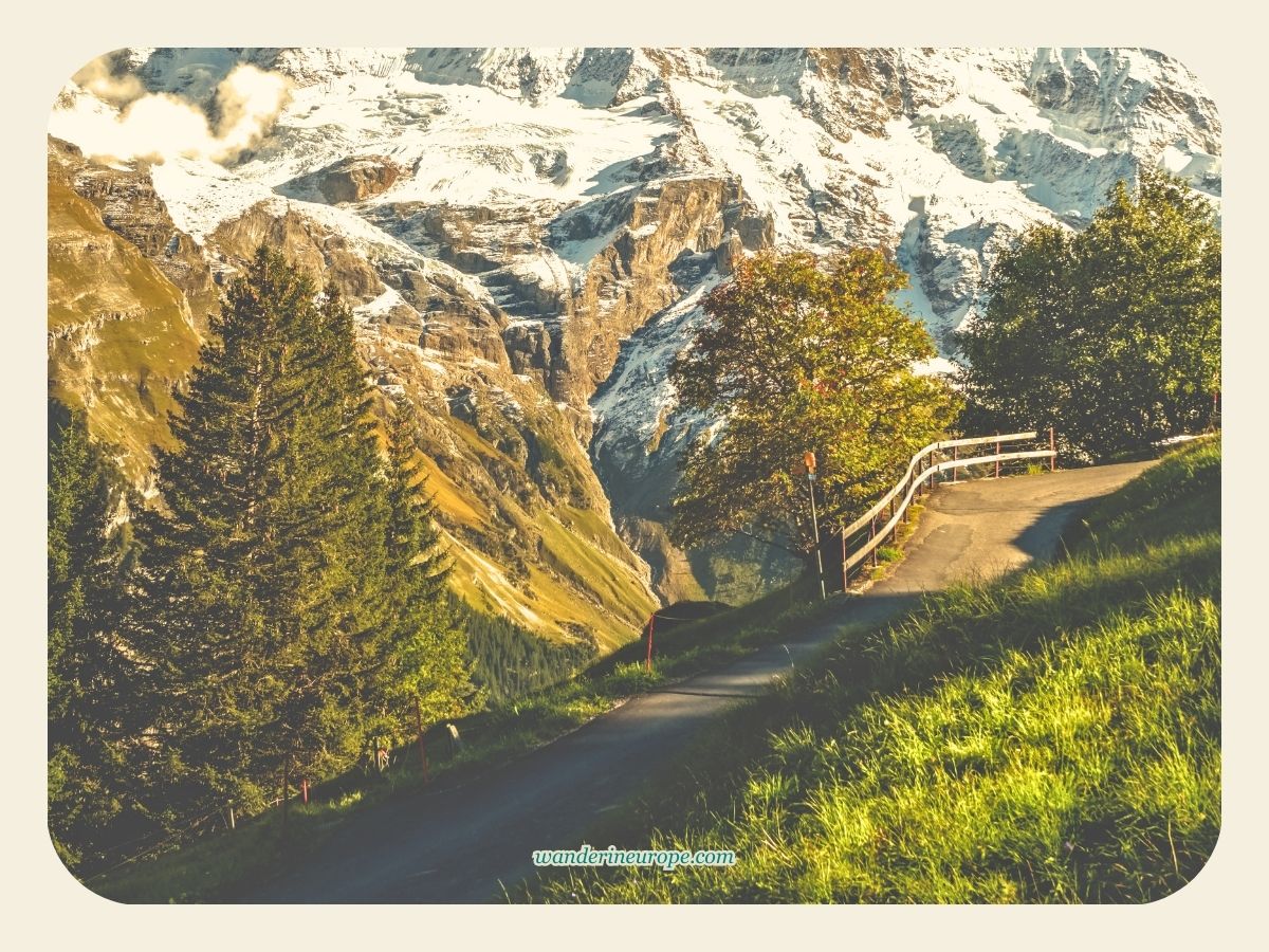 One of the most serene parts of the hiking trails from Gimmelwald, Switzerland