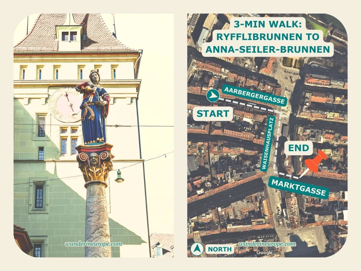 Photo and exact location of Anna-Seiler-Brunnen in Bern Switzerland