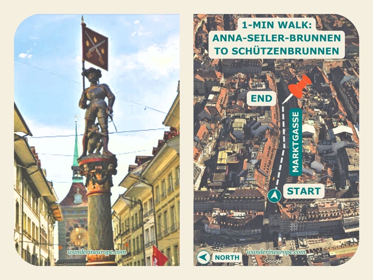 Photo and exact location of Schützenbrunnen in Bern Switzerland