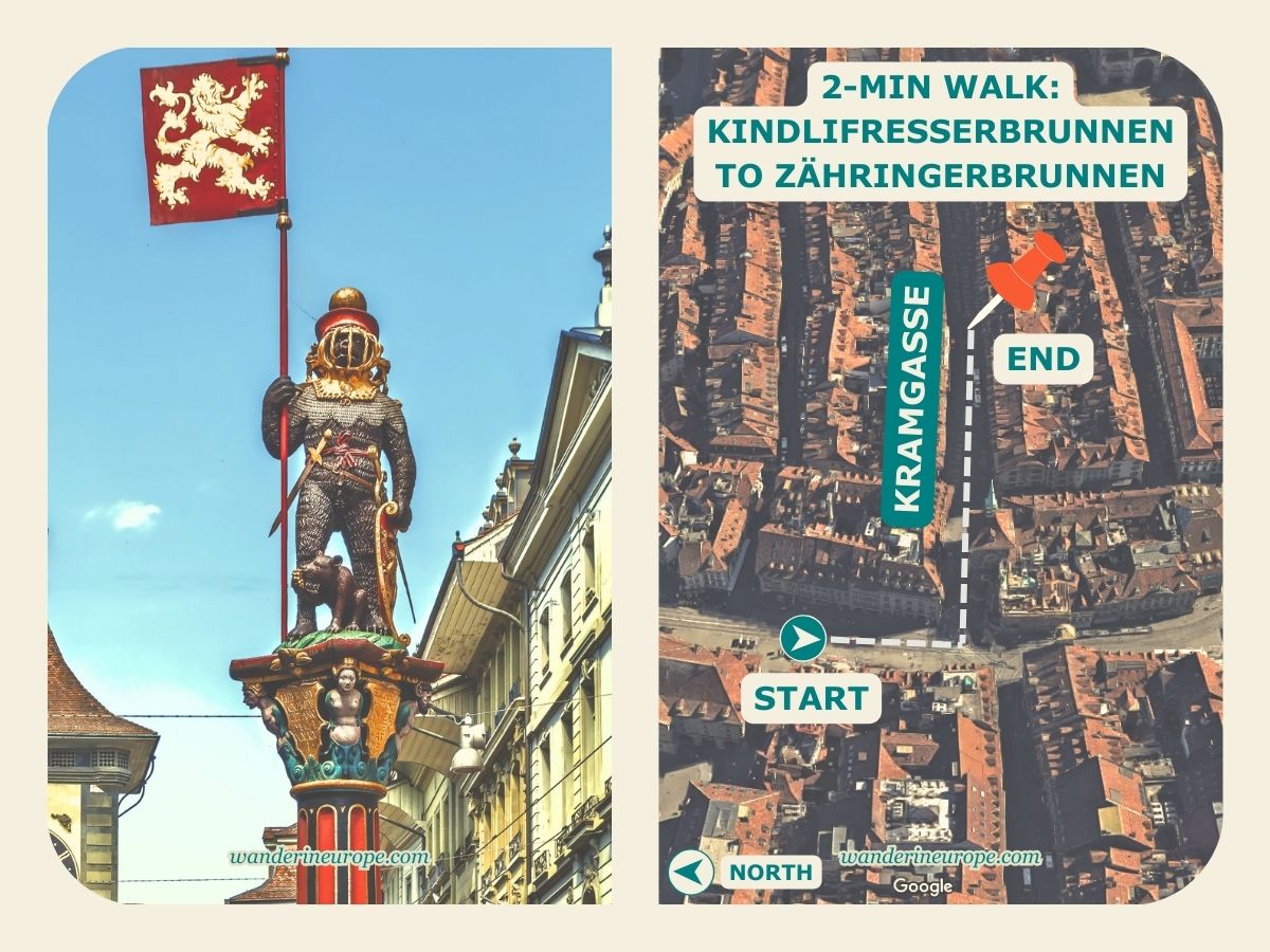Photo and exact location of Zähringerbrunnen in Bern, Switzerland