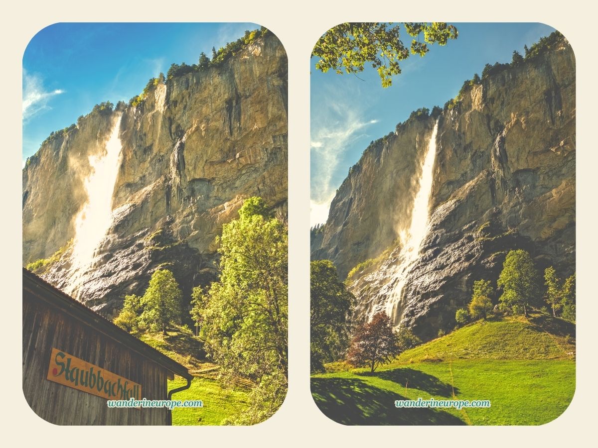 Staubbach Falls in Lauterbrunnen Valley, Switzerland