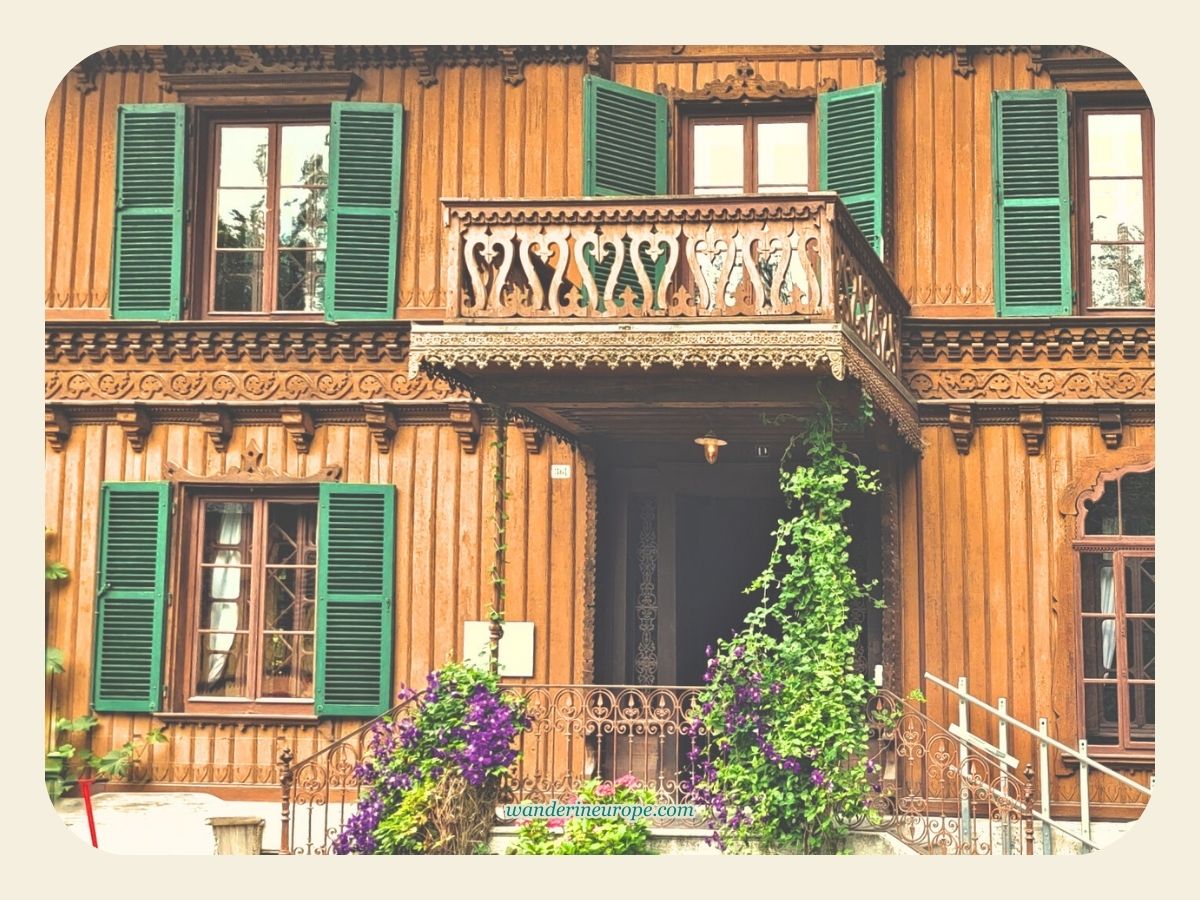 Stunning details of a house in Ballenberg Swiss Open Air Museum near Lake Brienz, Jungfrau Region, Switzerland