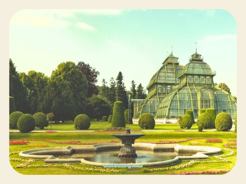 The Palm House Garden, tenth photo spot in Schönbrunn Palace, Vienna, Austria