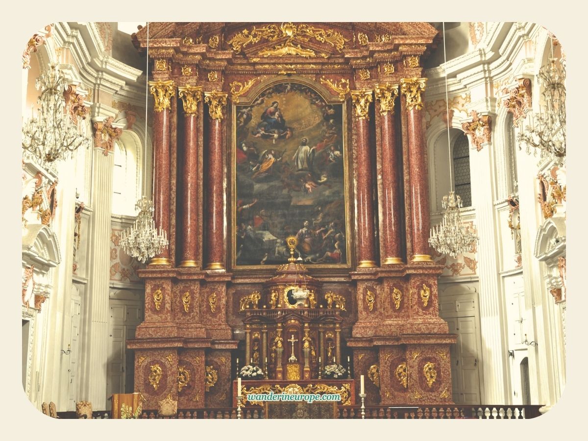The altar of Jesuit Church in Lucerne, Switzerland