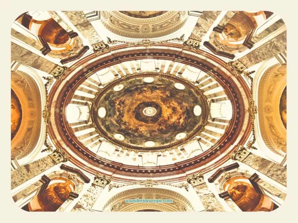 The dome of Karlskirche, designed to give light an entry to the church, Vienna, Austria