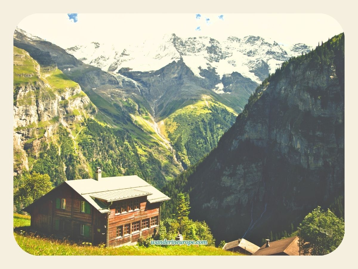 The view from the picnic benches in Gimmelwald, Switzerland