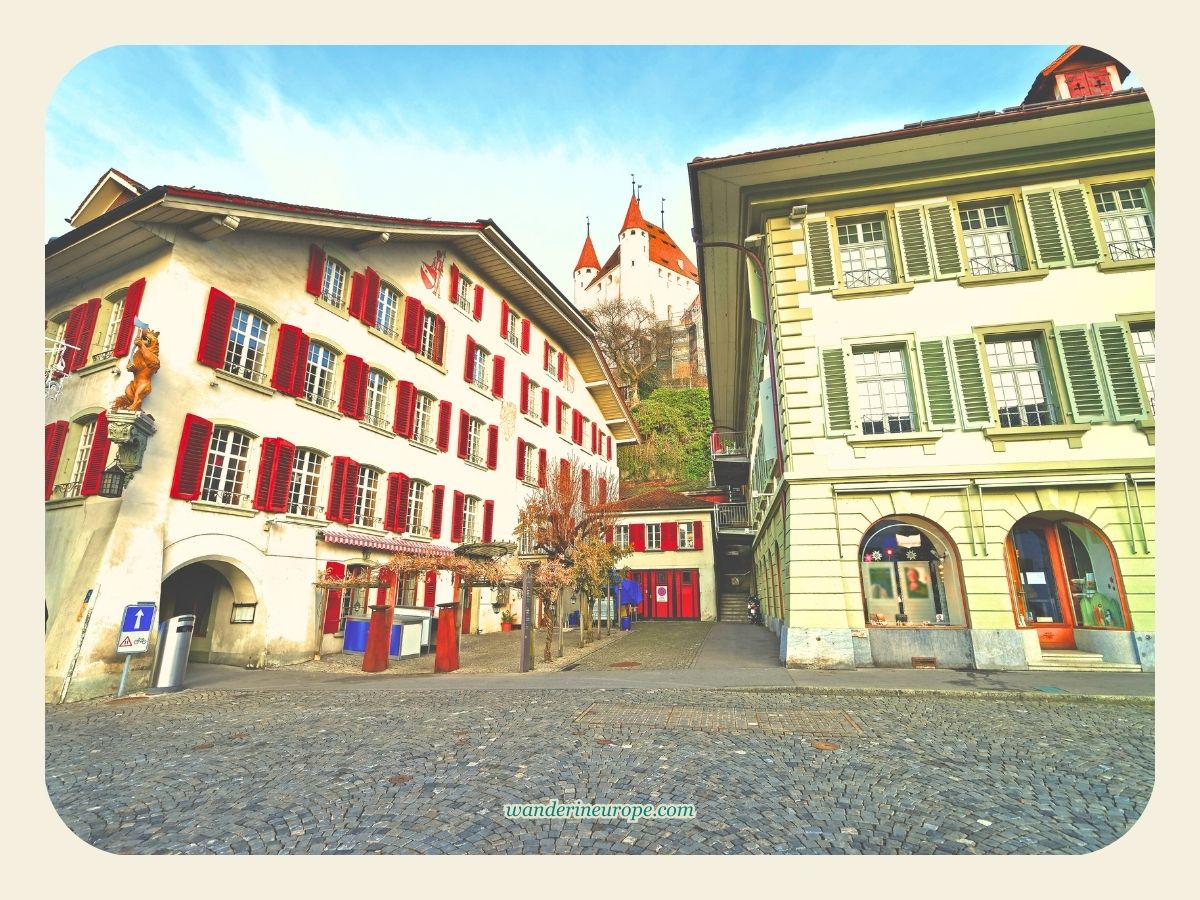 Thun Castle from Thun Rathausplatz, Day 3 Switzerland Itinerary