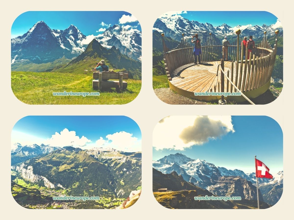 Tourists and the sceneries from Mannlichen, Jungfrau Region, Switzerland
